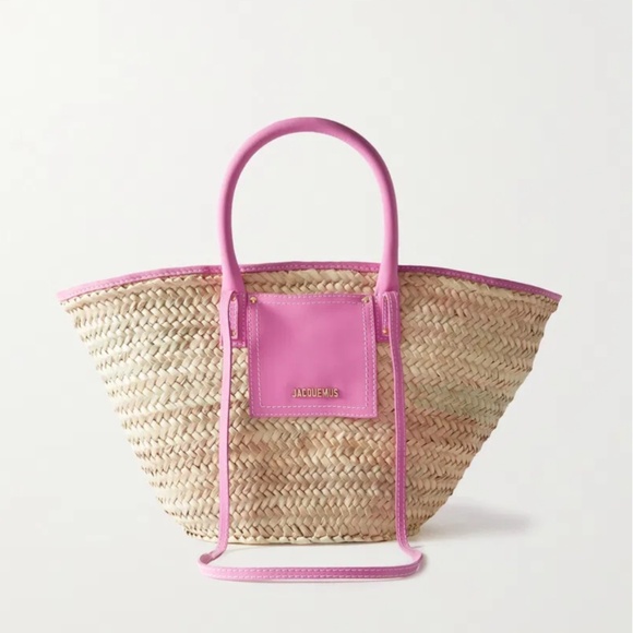 Le Panier Soli raffia tote bag in pink - Picture 1 of 16